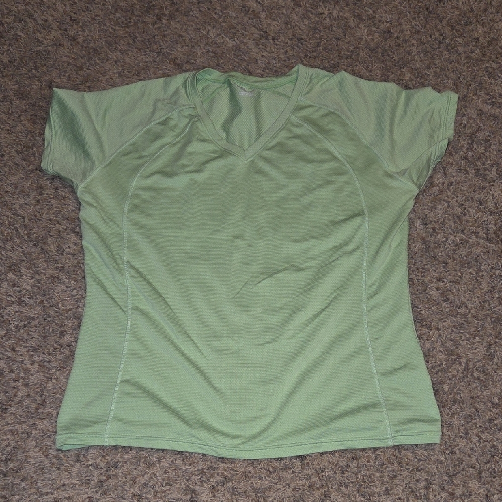Russell Athletic Womens Size L Mint Green V-Neck Short Sleeve Tee
